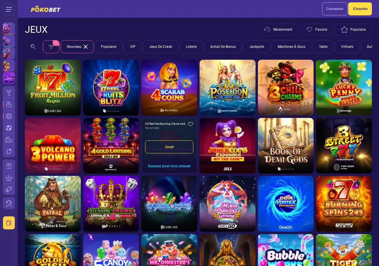PokoBet: Jeux et machines à sous